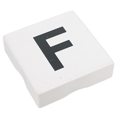 Duplo Tile 2 × 2 with Capital 'F' Print White