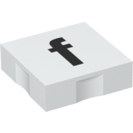 Duplo Tile 2 × 2 with Lowercase 'f' Print White