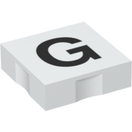 Duplo Tile 2 × 2 with Capital 'G' Print White