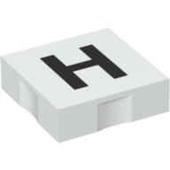 Duplo Tile 2 × 2 with Capital 'H' Print Weiß