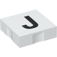 Duplo Tile 2 × 2 with Capital 'J' Print White