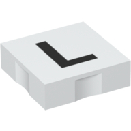 Duplo Tile 2 × 2 with Capital 'L' Print White