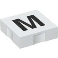 Duplo Tile 2 × 2 with Capital 'M' Print Weiß