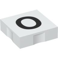 Duplo Tile 2 × 2 with Capital 'O' Print White