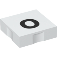 Duplo Tile 2 × 2 with Lowercase 'o' Print Weiß