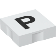 Duplo Tile 2 × 2 with Capital 'P' Print White