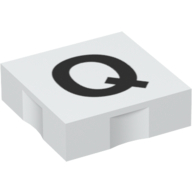 Duplo Tile 2 × 2 with Capital 'Q' Print Weiß