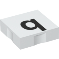 Duplo Tile 2 × 2 with Lowercase 'q' Print White