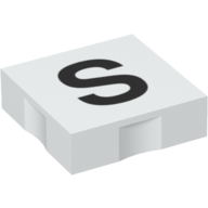 Duplo Tile 2 × 2 with Capital 'S' Print White