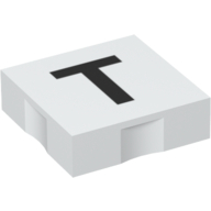 Duplo Tile 2 × 2 with Capital 'T' Print Weiß