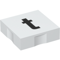 Duplo Tile 2 × 2 with Lowercase 't' Print White