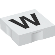 Duplo Tile 2 × 2 with Capital 'W' Print Weiß