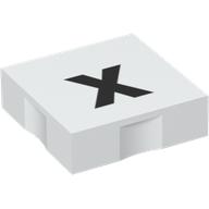 Duplo Tile 2 × 2 with Lowercase 'x' Print White