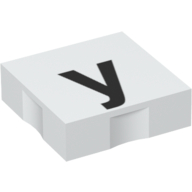 Duplo Tile 2 × 2 with Lowercase 'y' Print Weiß