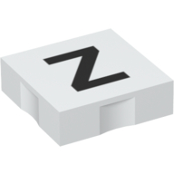 Duplo Tile 2 × 2 with Capital 'Z' Print White