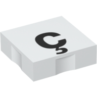 Duplo Tile 2 × 2 with Lowercase 'ç' Print White