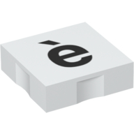 Duplo Tile 2 × 2 with Lowercase 'è' Print Weiß