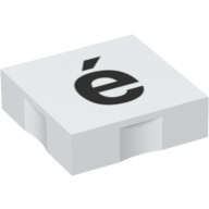 Duplo Tile 2 × 2 with Lowercase 'é' Print Weiß
