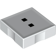 Duplo Tile 2 × 2 with ':' Print White