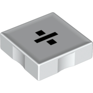 Duplo Tile 2 × 2 with '÷' Print White