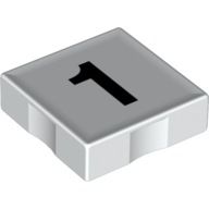 Duplo Tile 2 × 2 with Number '1' Print White