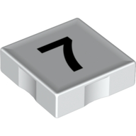 Duplo Tile 2 × 2 with Number '7' Print White