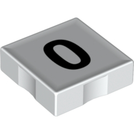 Duplo Tile 2 × 2 with Number '0' Print Weiß