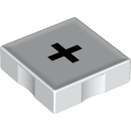 Duplo Tile 2 × 2 with Addition ( '+' ) Print White