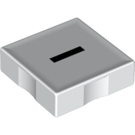 Duplo Tile 2 × 2 with Minus ( '-' ) Print Weiß