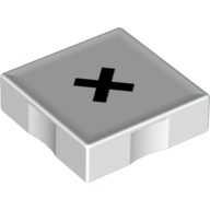 Duplo Tile 2 × 2 with Multiplication ( 'x' ) Print Weiß