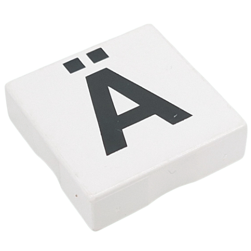 Duplo Tile 2 × 2 with Capital 'Ä' Print White
