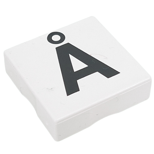 Duplo Tile 2 × 2 with Capital 'Å' Print White