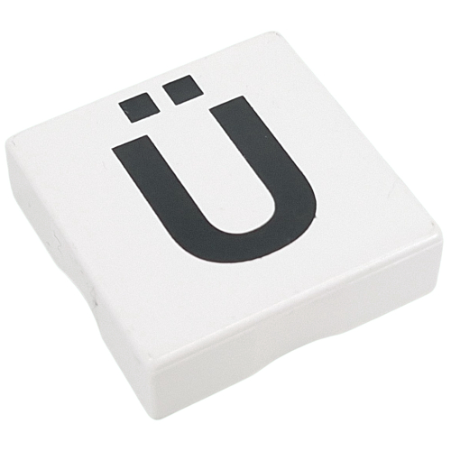 Duplo Tile 2 × 2 with Capital 'Ü' Print White