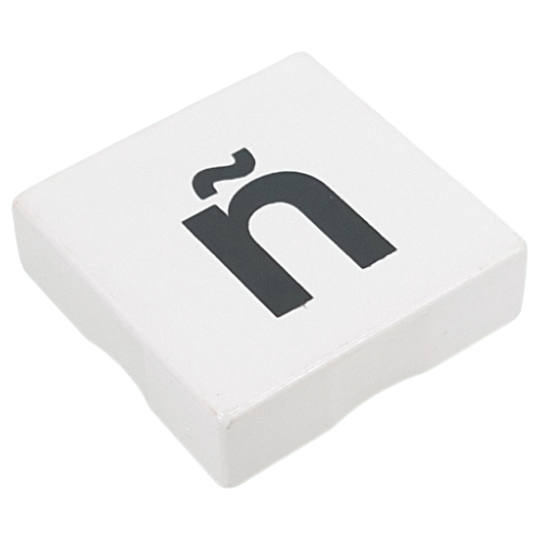 Duplo Tile 2 × 2 with Lowercase 'ñ' Print Weiß