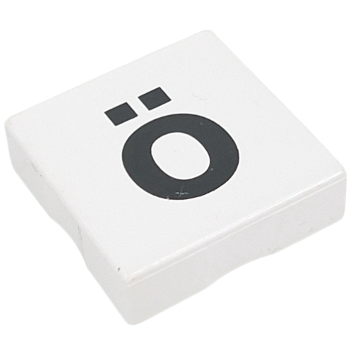 Duplo Tile 2 × 2 with Lowercase 'ö' Print Weiß