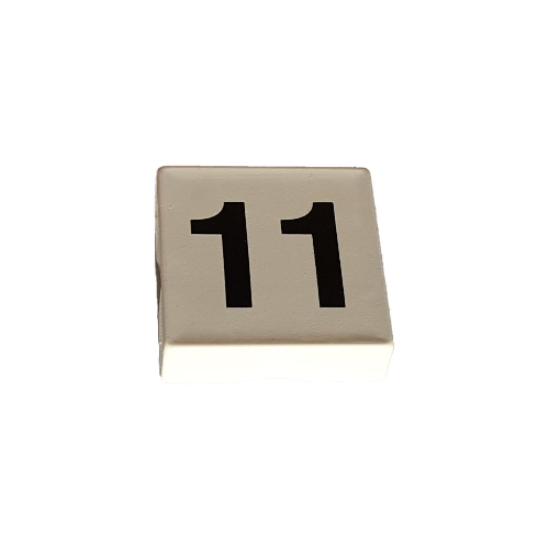 Duplo Tile 2 × 2 with '11' Print White
