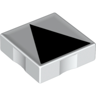 Duplo Tile 2 × 2 with Shape Black Isosceles Triangle Print White