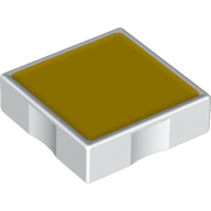 Duplo Tile 2 × 2 with Yellow Square Print White