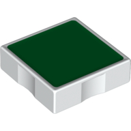 Duplo Tile 2 × 2 with Shape Green Square Print White