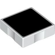Duplo Tile 2 × 2 with Shape Black Square Print White
