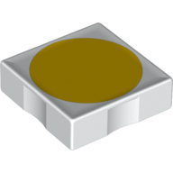 Duplo Tile 2 × 2 with Shape Yellow Disc Print Weiß