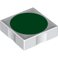 Duplo Tile 2 × 2 with Shape Green Circle Print Weiß