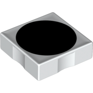 Duplo Tile 2 × 2 with Shape Black Circle Print White