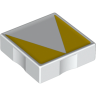 Duplo Tile 2 × 2 with Shape Yellow Inverse Isosceles Triangle Print White