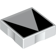 Duplo Tile 2 × 2 with Shape Black Inverse Triangle Print White