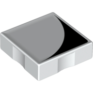 Duplo Tile 2 × 2 with Shape Black Inverse Quarter Disc Print White