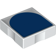 Duplo Tile 2 × 2 with Shape Blue Inverse Arch Print Weiß