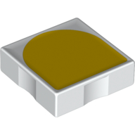 Duplo Tile 2 × 2 with Shape Yellow Inverse Arch Print White