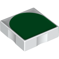 Duplo Tile 2 × 2 with Shape Green Inverse Arch Print White