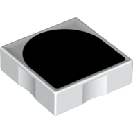 Duplo Tile 2 × 2 with Shape Black Inverse Arch Print Weiß